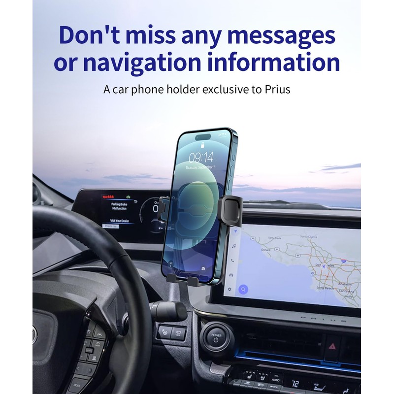 Masergogo Car Phone Holder for 2023-2025 Toyota Prius, 360° Rotation,