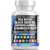 Ultimate Wellness Fusion: Sea Moss 3000mg, Black Seed Oil 2000mg, Ashwagandha 1000mg, Turmeric 1000mg, Bladderwrack 1000mg, Burdock 1000mg, and Vitamin C & D3 with Elderberry, Manuka, Dandelion, Yellow Dock, Iodine, Chlorophyll, and ACV