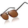 DUCO Retro Vintage Square Polarised Sunglasses Women Men Double Bridge