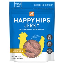 Happy Hips Grain Free Jerky Dog Treats with Glucosamine & Chondroitin - Chicken