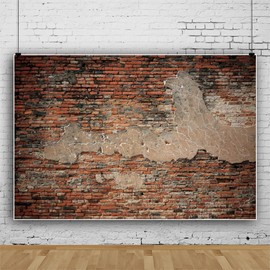 XMJJKUF Vintage Red Brick Wall Photo Backdrop Brick Photography Backdrop Baby Birthday Party Graduation Home Decors Background Newborn Adults Portrait Wallpaper Photo Studio Props 7x5ft Polyester