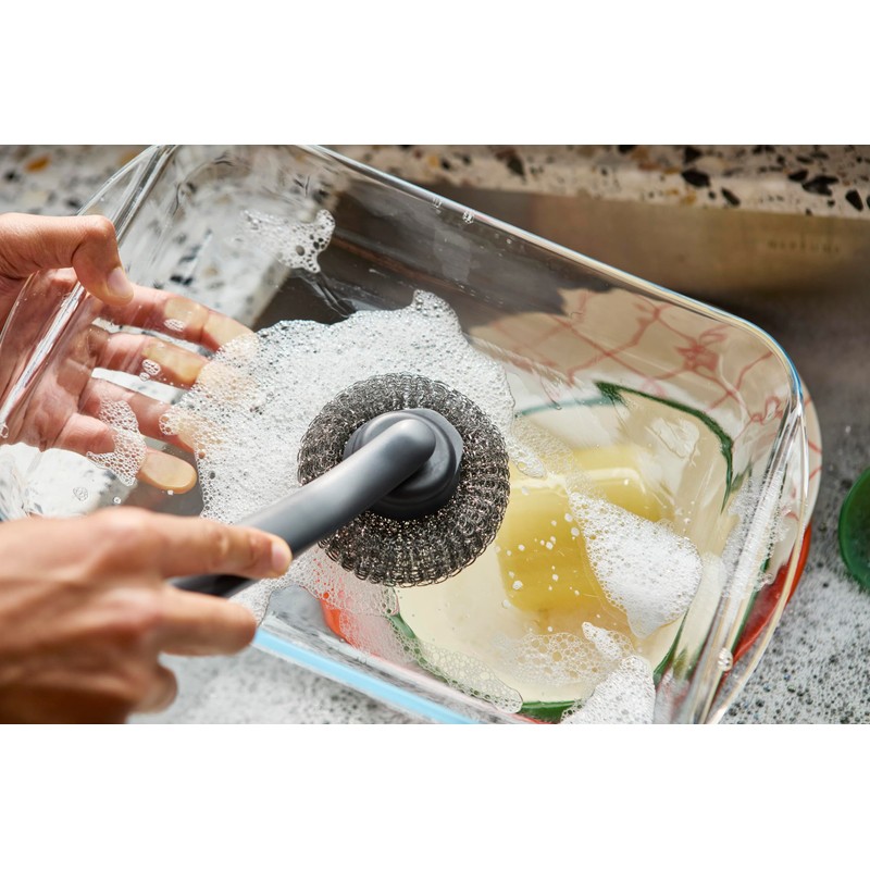 Joseph Joseph SinkTech Refillable Soap-Dispensing Dish Brush with Stainless Steel