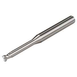 Micro 100 MMRM-008-10X Corner Radius End Mill - Reduced Neck, 0.8 mm Cutter Dia, 0.8 mm LOC, 0.1 mm Corner Rad, 10 mm Reach, 0.78 mm Neck Dia, 2 Fl, 4 mm Shank Dia, 50 mm OAL, AlTiN