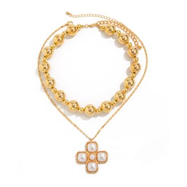 VIYPDRST Gold Chunky Cross Necklace for Women Statement Cross Layered Necklace Thick Chain Pendant Jewelry ﻿ (gold)
