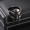 DOOM Mask Ring for Men Gladiator Style Black Titanium Stainless
