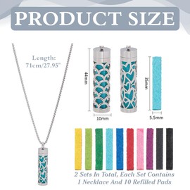 WADORN 2 Styles Essential Oil Diffuser Necklace for Women, Aromatherapy Aroma Diffuser Pendant with 20Pcs Pads Stainless Steel Scent Necklace Charms for Birthday Essential Oil Jewelry Gift
