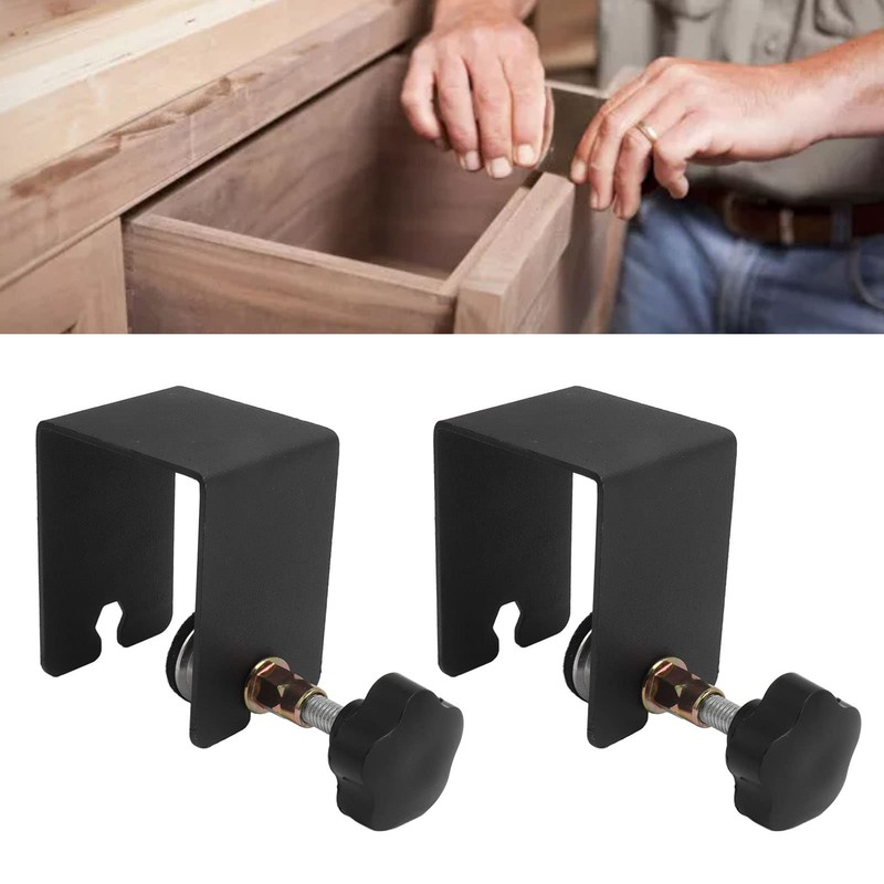 Set of 2 Drawer Front Mounting Clamps, Cabinet Front Hardware