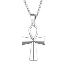 Supcare Ankh Cross Necklace for Women, 925 Sterling Silver Egyptian Cross Pendant Key to Life Amulet Jewellery 50CM chain