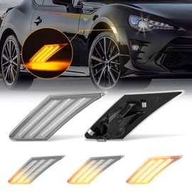 GemPro Fit Toyota 86 FT86 GT86 Side Marker Sequential Zn6 Turn Signal Scion FR-S Subaru Brz ZC6 Front Bumper Fender Marker Lamp LED Clear