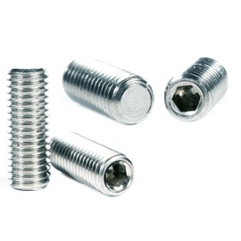 M8 (8mm x 14mm) Grub Screws Flat Point Carbon Steel Set Screw Metric Thread Allen Socket Key ISO 4026 (Pack of 20)