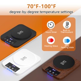 Sourdough Starter Warmer, Precise 1°F Thermostat Control (70-100°F) Sourdough Warming Mat, Smart Warming On/Off, 12-Hour Timer Sourdough Warmer(Wood Grain)