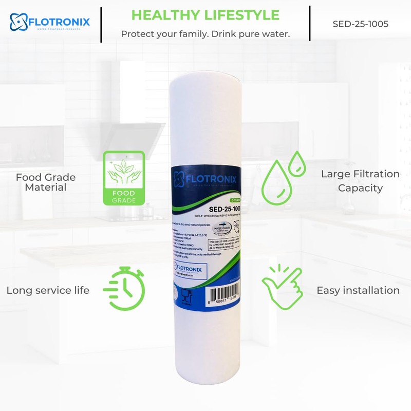 Flotronix Compatible to EQ-304 Replacment 2.5x10 Sediment Pre-Filters for Whole