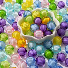BERMRO 16mm Acrylic Beads Pumpkin Beads Bubblegum Beads Round Color Beads for for Bracelet Necklace Earring Jewelry Making (pumpkin)
