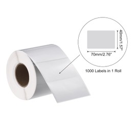 sourcing map Direct Thermal Label Metallic Silver 1 Row 1000 Labels 1Roll 70x40mm