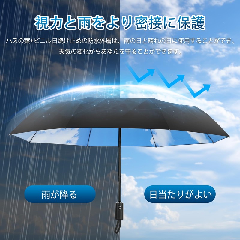 Sun Shade Folding Umbrella, One-Touch Auto Open and Close, Compact