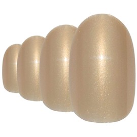 False Nail Bling Art Gold Pearl Oval 24 False Nails Tips