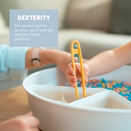 Inspire My Play 3 x Natural Silicone Mini Tongs for Kids - Kids Tweezers for Fine Motor - Small Toddler Tongs - Preschool Kid Tongs - Child Sensory Toys and Accessories