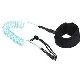 PATIKIL 5.9ft x 7.2mm Surfboard Leash, Coiled Leashes with Plug Wrist String Rope for Body Board Paddle Board, Mint Green