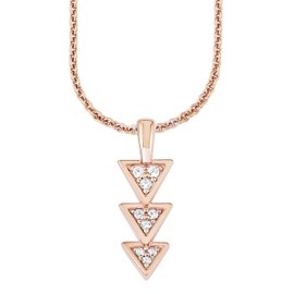 s. Oliver Women's Necklace with Pendant 925 Sterling Silver with White Zirconia 45 CM Round Rose-Gold