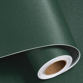 HelloWall Dark Green Wallpaper Peel and Stick Wallpaper Textured Solid Green Contact Paper for Cabinets and Drawers Waterproof Self Adhesive Wallpaper for Bedroom Bathroom Renter Friendly 17.7"x80"