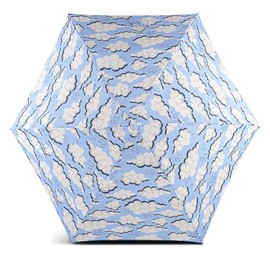 Radley London Womens Ladies Girls Mini Telescope Umbrella Sketchy Clouds in Sky Blue