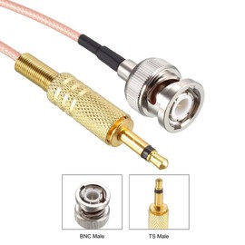 TA-VIGOR 2pcs RG316 Coaxial Cable 0.5Ft (15cm), 50 Ohm BNC Male to 3.5mm (1/8") Mono TS Male Low Loss Coax Cable for HAM & CB Radio, Antenna Analyzer, Security CCTV Camera