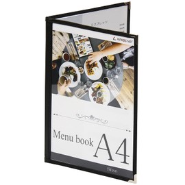 Menu Book 4 Pages (2 Sheets 4 Sides) A4 Size PRO-MA4-4 (Black)