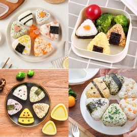 3 Pack Onigiri Mold, Triangle Rice Ball Mold Maker, Musubi Maker Press, Japanese Sushi Making Kit for Kid Lunch Bento, Home DIY