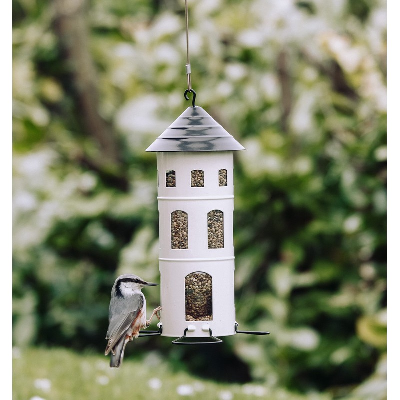 Wildlife Garden WG340 Combi House Seeds White Metal Bird Feeder