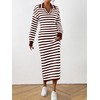 MASCOMODA Womens Fall Dresses 2024 Striped Sweater Dress Casual Long