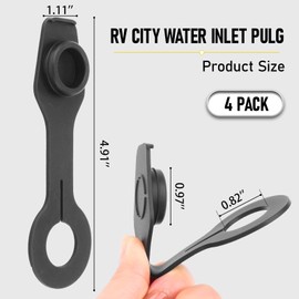EAORBD A0170SVP 3/4" Water Inlet Plug for Rv City Water Fill Rubber Plug Cap,City Water Inlet Cap RV Water Inlet Cover with Strap,with Dust Cover Rv Water Inlet Replacement - Black (2)