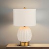 Creative Co-Op Stoneware Globe Table Lamp with Cream Crackle Glaze