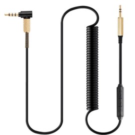 FAAEAL QC45 - Cable de audio en espiral de repuesto para auriculares Bose QC35 QC25 NC700 JBL E45BT E55BT E65BTNC 750NC, extensión de control de micrófono en línea de 2,5 mm a 3,5 mm (1/8 pulgadas)