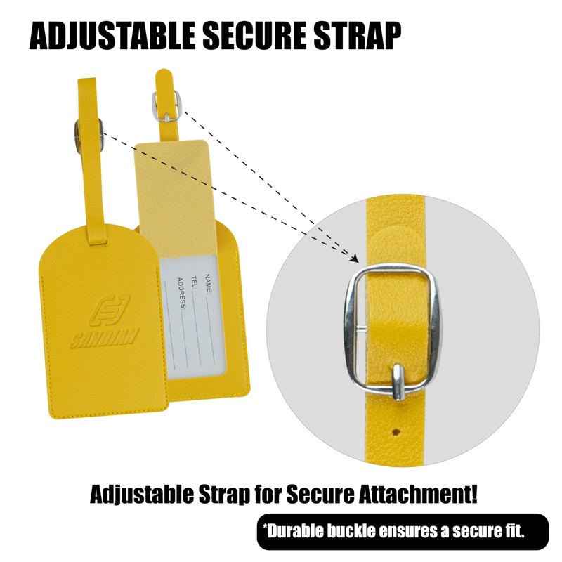 Sandian, Luggage Name Tags, PU Leather, Flap ID Card Holder