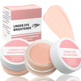 Under Eye Brightener& Correctors,Under Eye Colour Corrector-Long Lasting,Correcting Pink Cream for Dark Circles and Spots,Korean Makeup(Light/Medium)-2pcs