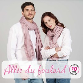 Allée du foulard - 100% Cotton Silk Scarf Women - 200 x 100 cm - Scarves & Scarves for Women, Headscarf, Hijab, Neckerchief, Women's Scarf, Loop Scarf Women, Stole Women's Festive - for All Seasons,