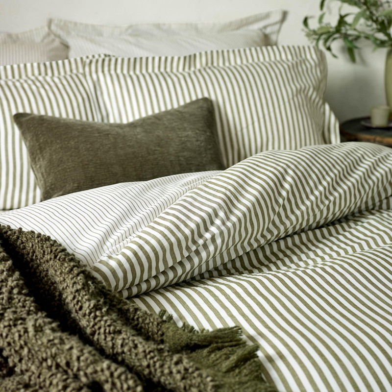 Yard Hebden Mélange Stripe Pillowcases – 100% Cotton Breathable Oxford