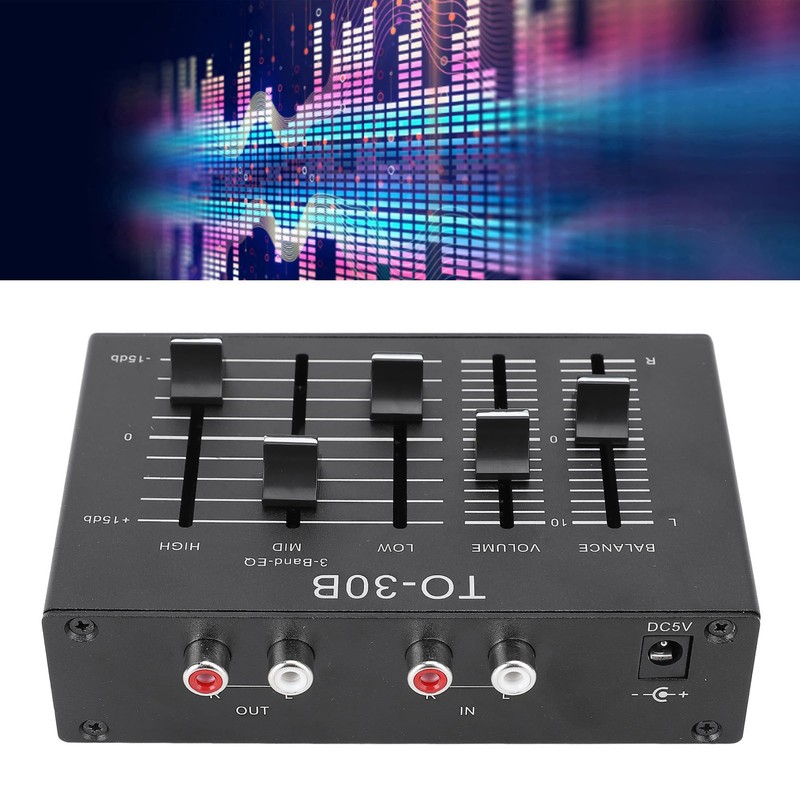 Stereo EQ Equalizer, 3 Band Equalizer Stereo EQ Preamp, High,