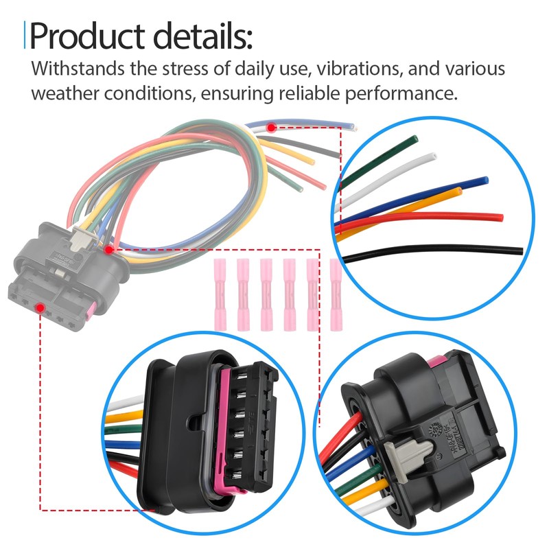 Tail Lights Connector Pigtail Plug Wire Harness Compatible with Fiat