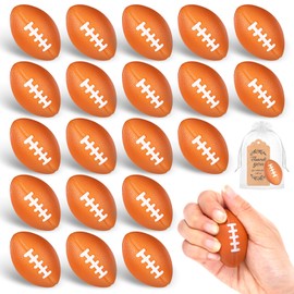 GENZYRE 20 Pack Mini Foam Footballs, Sports Football Party Favors Goodie Bags Tags, Small Football Crafts Party Decorations Squeeze Balls, Mini Footballs Relief Balls Bulk Gifts Reward Hand Exercise