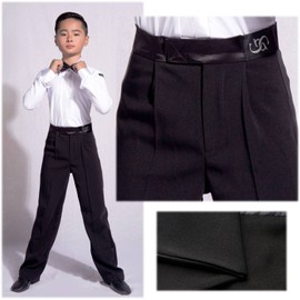 SCGGINTTANZ GD5101 Kid Latin Modern Ballroom Ball Party Dance Professional Performance Shirt/Pants for boy ((FBA) Pants(Black), 120)