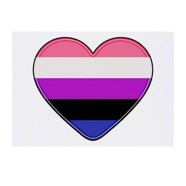 'Gender Fluid Flag Heart' Temporary Tattoo - Water Resistant, Skin-Safe, Non-Toxic Transfer (TO00050720)