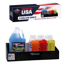 Pit Posse PP3189BK 3 to 4 Gallon Shelf Storage Holder Aluminum Trailer Garage Accessory Organizer | Made in The USA| 5 Year Warranty| Toy Hauler| 5th Wheel| Snowmobile