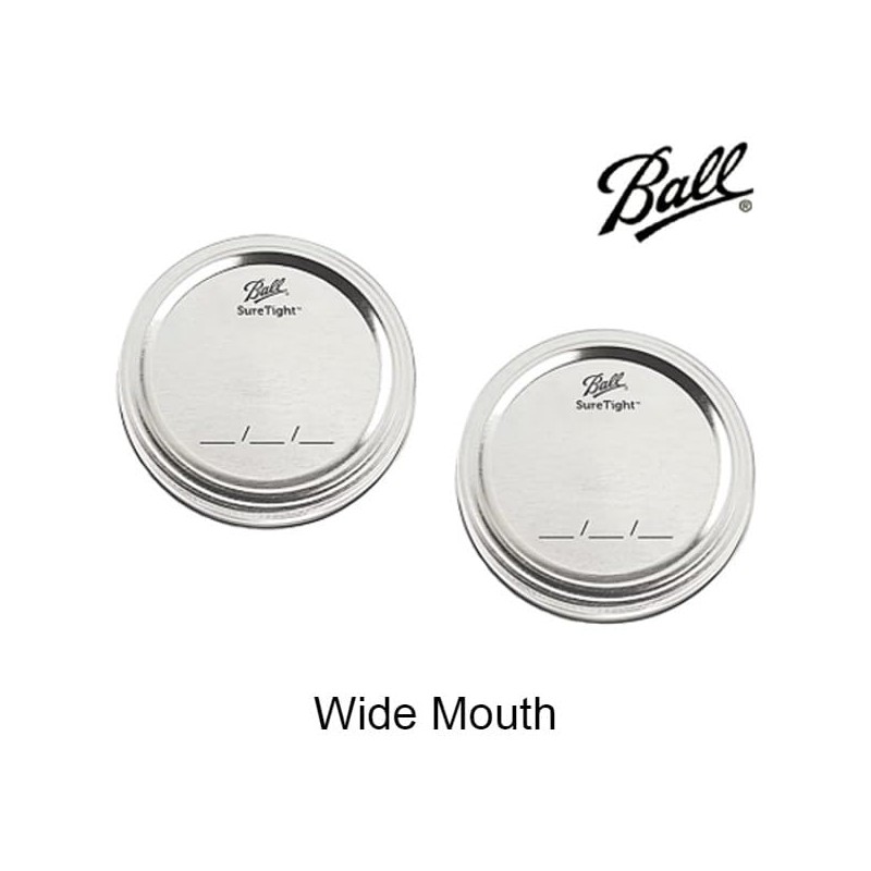 Ball Mason Jar Inner Lid & Ring Set (Wide, Silver