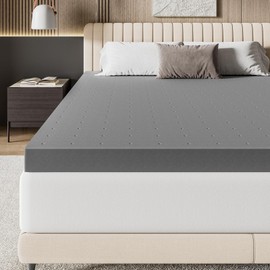 Extra Firm Twin Mattress Topper 4 Inch - High Density Firm Foam Bed Topper, CertiPUR-US Certified for Back Support & Pressure Relief, Black