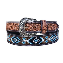 Affilare Western Genuine Leather Beaded Belt For Men and Women 30AB006-44