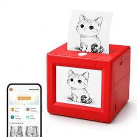 Gaguusu AI Mini Thermal Sticker Printer with Screen, Voice-to-Image for Journaling & DIY