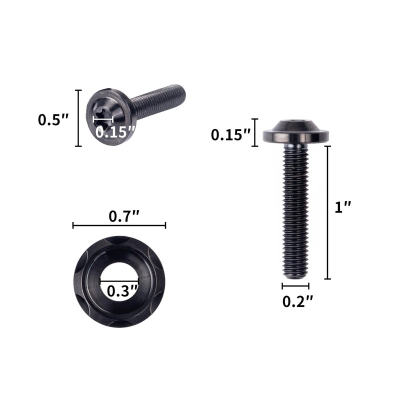 Generic Harley Black Titanium Windshield Screws, Motorcycle Top Performance Fairing