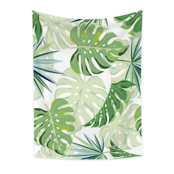 Qinunipoto Tapestry Green Leaves Tropical Plants Tropical 1.6mx1.8m Home Decor Art Poster Video Conference Background Modern Art Renovation Sofa Cover Home Decor Polyester Renovation Modern Window Curtain Stylish Wall Hanging Photography Home Home Store 