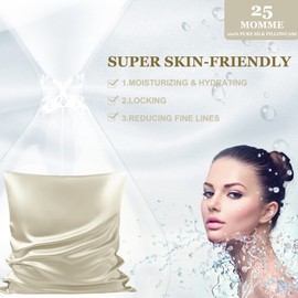 PiccoCasa 25 momme Double-Sided 100% Silk Pillowcase for Hair and Skin - Mulberry Silk Pillowcase - with Hidden Zip Light Brown 40 x 40 cm